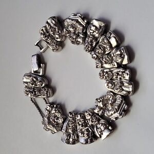 Silver tone Nativity scene bracelet